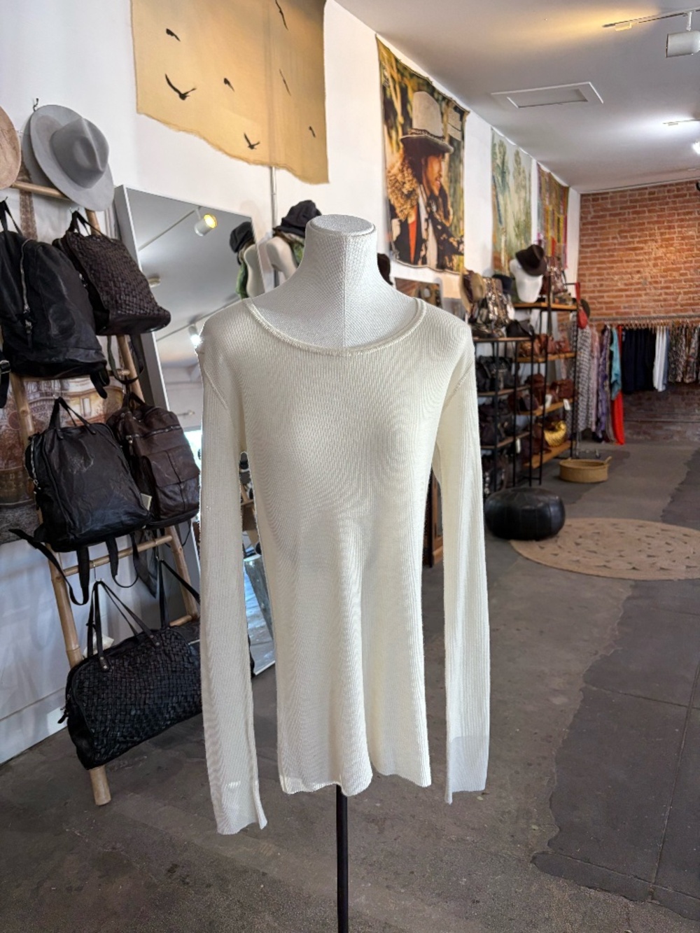 Parkerblue Ribbed Cashmere Ivory Long sleeve